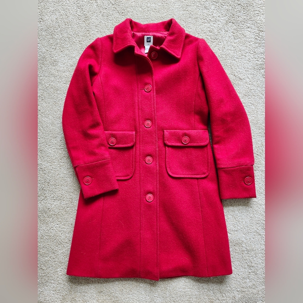 Gap Red Wool Winter Coat Size Small